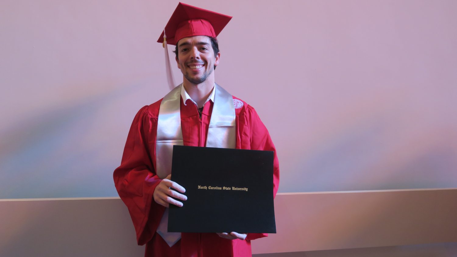 Sean Guerrero participates in commencement exercises to receive his B.A. in Leadership in the Public Sector Dec. 19. Photo by Hannah Harfst.