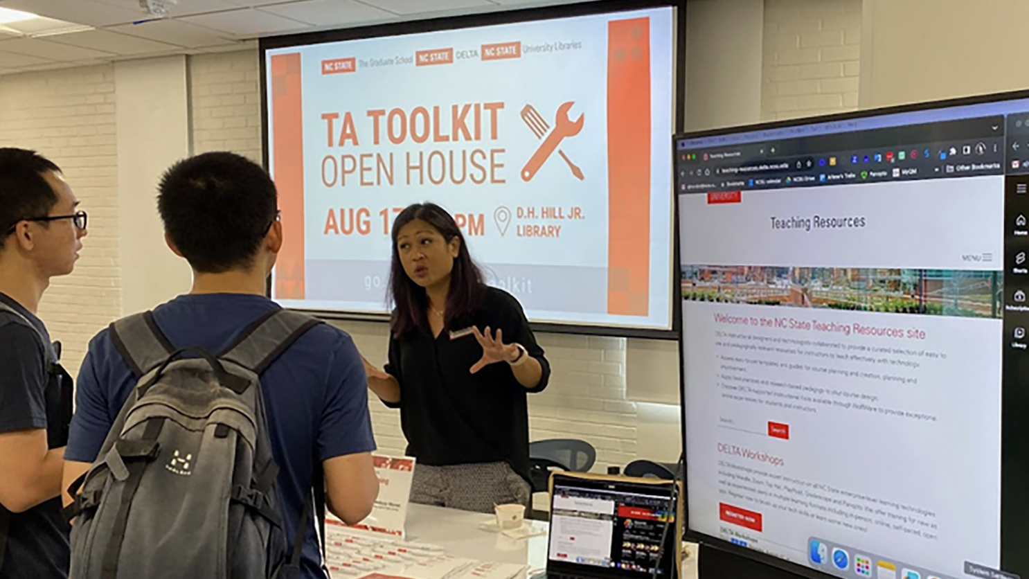 Lead Instructional Technologist Arlene Mendoza-Moran demonstrating the TA Toolkit.