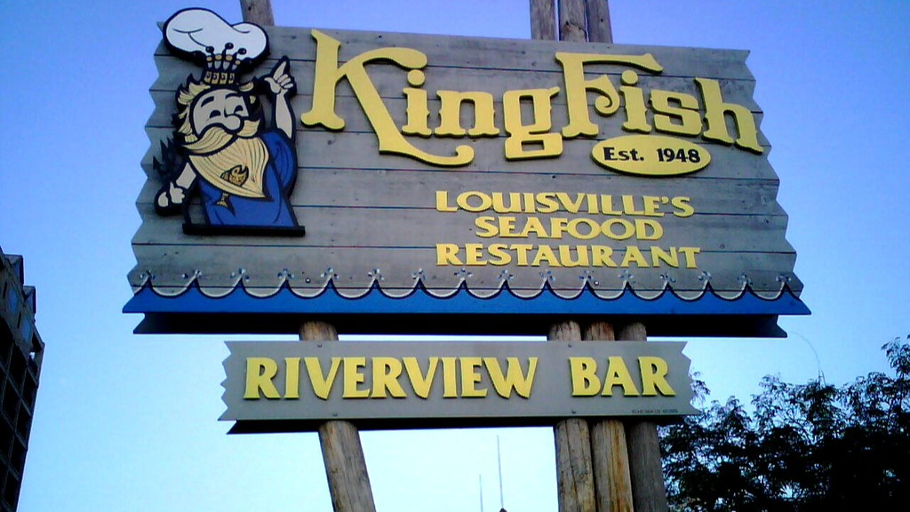 A picture of an fashioned restaurant sign