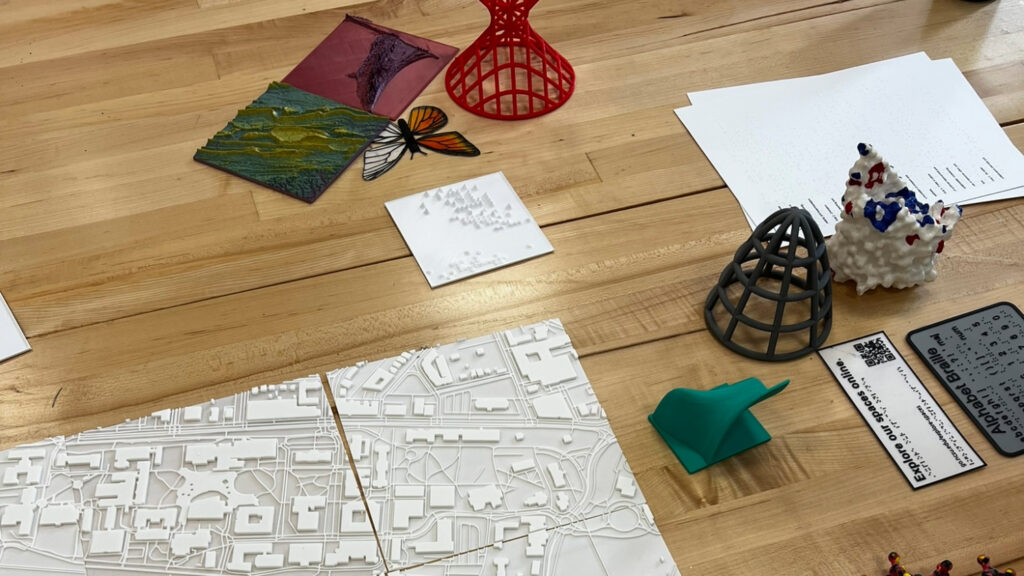 A collection of tactile objects from a 3D printer