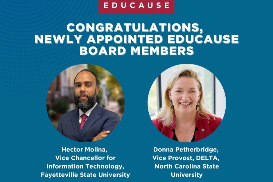 A graphic reading "Congratulations newly appointed educasue board members"